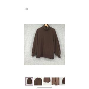 LIT Activewear Chocolate Brown Oversized Whisper Sweatshirt sz L